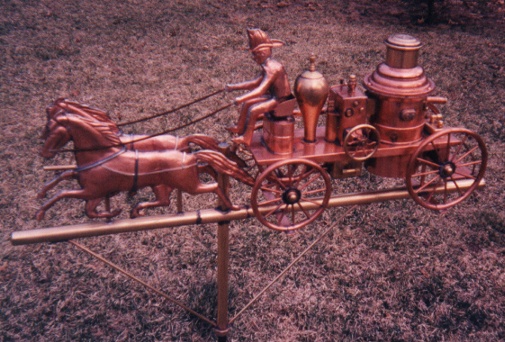 Horse Drawn Fire Engine Weathervane