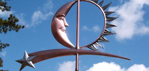 Sun, Moon and Shooting Star Weathervane